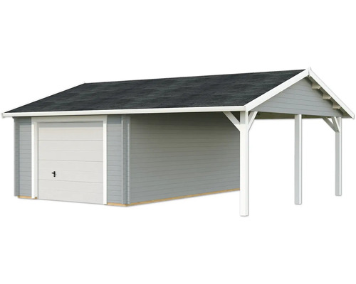 Einzelgarage Palmako Roger 19,0+16,2m² mit Sektionaltor 703 x 619 cm hellgrau-weiss Einzelgarage Palmako Roger 19,0+16,2m² mit Sektionaltor 703 x 619 cm hellgrau-weiss
