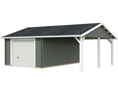 Einzelgarage Palmako Roger 19,0+16,2m² mit Sektionaltor 703 x 619 cm dunkelgrau-weiss Einzelgarage Palmako Roger 19,0+16,2m² mit Sektionaltor 703 x 619 cm dunkelgrau-weiss