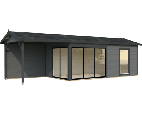 Abri de jardin Palmako Amanda 17,1+7,8 m² Slide Plus avec plancher 917 x 340 cm gris foncé-anthracite Abri de jardin Palmako Amanda 17,1+7,8 m² Slide Plus avec plancher 917 x 340 cm gris foncé-anthracite