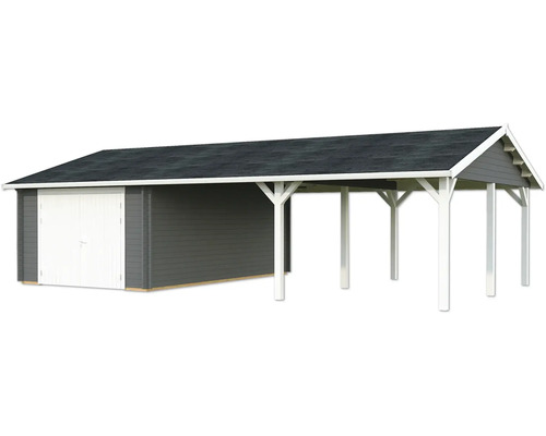 Einzelgarage Palmako Roger 19,0+33,2 m² mit Holztor 1006 x 619 cm dunkelgrau-weiss Einzelgarage Palmako Roger 19,0+33,2 m² mit Holztor 1006 x 619 cm dunkelgrau-weiss
