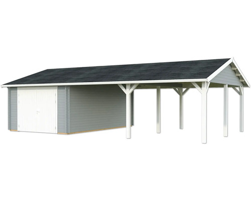 Einzelgarage Palmako Roger 19,0+33,2 m² mit Holztor 1006 x 619 cm hellgrau-weiss Einzelgarage Palmako Roger 19,0+33,2 m² mit Holztor 1006 x 619 cm hellgrau-weiss