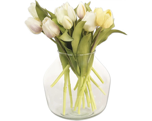 Tulipes dans un vase en verre