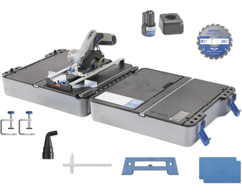 Dremel Sägetisch mit Kreissäge, Akku, Ladegerät und Zubehör