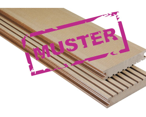 Terrassendiele aus Holz-Polymer-Werkstoff als Muster