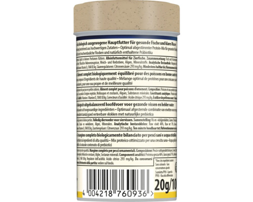 Aliment principal pour poissons d''ornement en boîte, 20 grammes