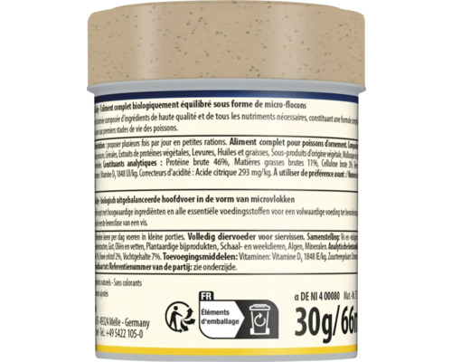 Fischfutter in einer Dose