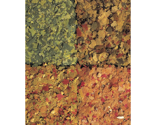 Nahaufnahme von Fischfutterflocken