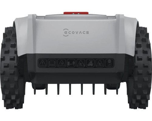 Vue arrière du robot tondeuse Ecovacs GOAT avec pneus à crampons