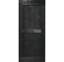 Porte en bois noire avec poignée