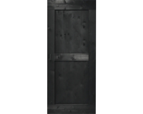 Porte en bois noire avec poignée