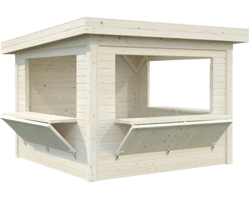 Cabane de jardin en bois avec fenêtres de distribution