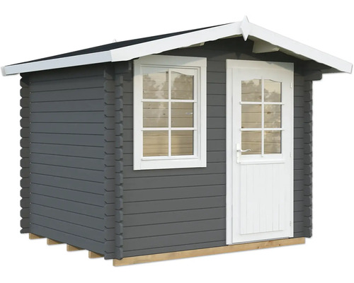 Abri de jardin Palmako Emma 4,6 m² avec plancher 290 x 250 cm gris foncé blanc