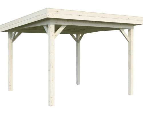 Carport en bois avec toit plat