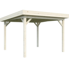 Holzcarport mit Flachdach und vier Pfosten