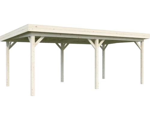 Carport en bois avec toit plat