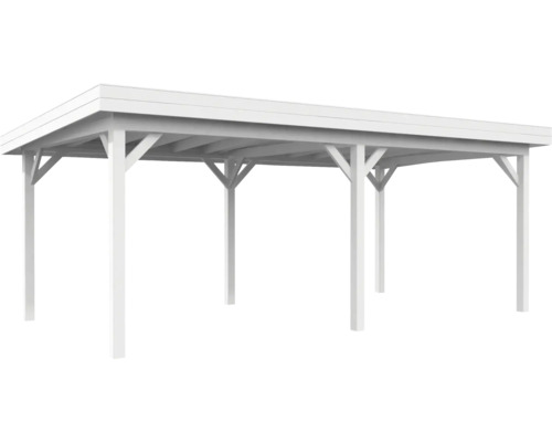 Pavillon Palmako Lenna 16,6 m² 588 x 300 cm weiß Freistehender Carport aus Holz