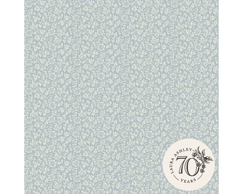 Papier peint Laura Ashley à motif floral et logo Laura Ashley pour le 70e anniversaire