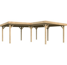 Holzcarport mit Flachdach und Stützpfosten