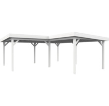 Weisse Holz Doppelgarage für den Aussenbereich