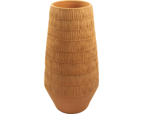 Dekorative Terrakotta Vase mit gerillter Textur