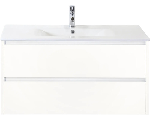 Meuble-lavabo avec deux tiroirs et robinet