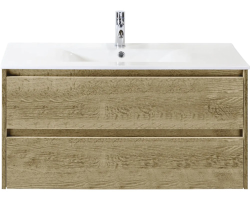 Meuble sous-lavabo avec deux tiroirs et lavabo