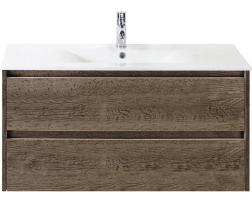 Meuble sous-vasque avec deux tiroirs et vasque à poser