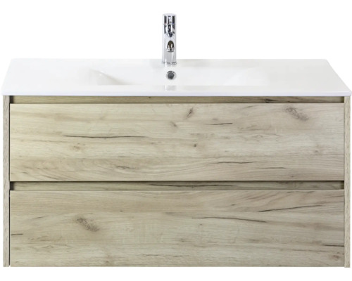 Meuble sous-lavabo avec deux tiroirs et lavabo