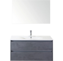 Combinaison de lavabo avec miroir, meuble sous-vasque, lavabo et robinet