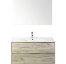 Meuble-lavabo avec miroir et deux tiroirs