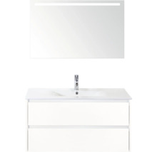 Meuble-lavabo avec miroir et deux tiroirs