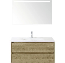 Meuble-lavabo avec miroir et deux tiroirs