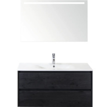 Meuble-lavabo avec miroir et éclairage pour la salle de bain