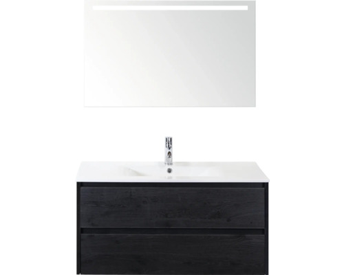 Meuble-lavabo avec miroir et éclairage pour la salle de bain