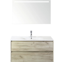 Combinaison de lavabo avec miroir et deux tiroirs