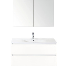 Ensemble de meuble-lavabo avec armoire de toilette et deux tiroirs