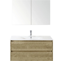 Combinaison de lavabo avec armoire de toilette et deux tiroirs