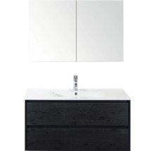 Ensemble meuble-lavabo avec armoire de toilette, lavabo, robinet et tiroirs