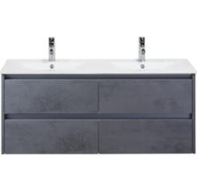 Meuble sous-vasque avec deux lavabos et quatre tiroirs