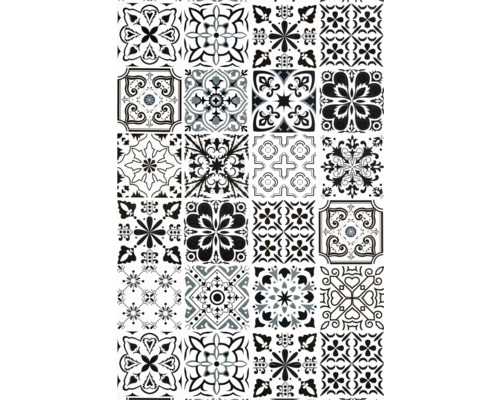 d-c-fix® Klebefolie Eco Line Ornamental Tiles schwarz/weiss 67,5x150 cm Muster aus schwarzen und weißen Fliesen