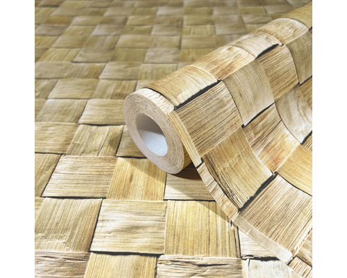 Rouleau de papier peint avec motif de blocs de bois