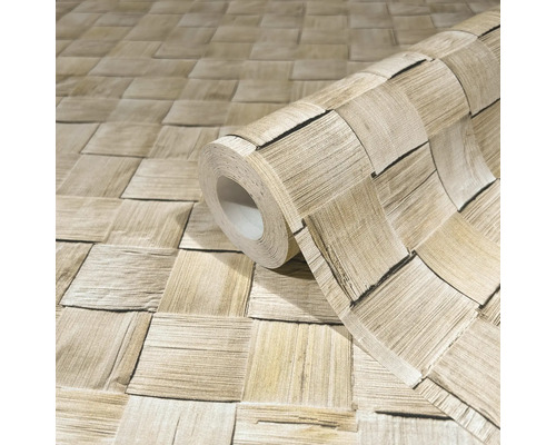 Rouleau de papier peint avec motif de blocs de bois
