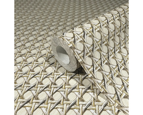Rolle Rattan-Optik Tapete