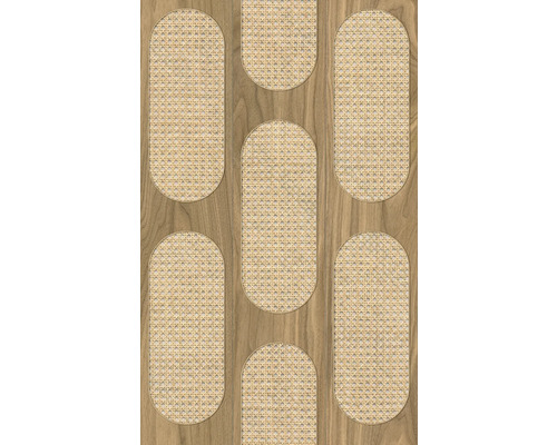 Panneau décoratif aspect rotin et bois