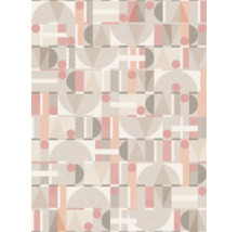 Tapete mit geometrischem Muster aus Kreisen, Dreiecken, Quadraten und Rechtecken