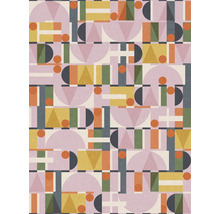 Geometrisches Muster mit Kreisen, Dreiecken, Rechtecken und Halbkreisen