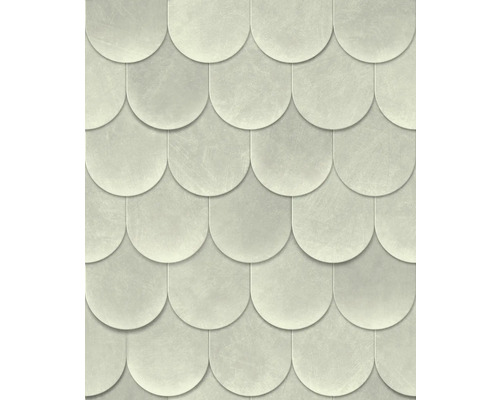 Vliestapete 81657 Leyla Fischschuppen 3D-Optik grün Nahaufnahme von Fischschuppenfliesen, die ein sich wiederholendes Muster bilden