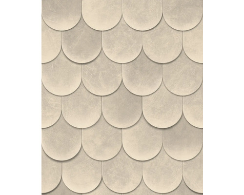 Vliestapete 81659 Leyla Fischschuppen 3D-Optik braun beige Muster aus dachziegelartigen Fliesen