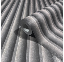 Graue Tapete mit dreidimensionalem Rippendesign