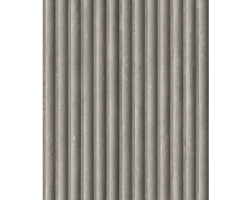 Vliestapete 81695 Leyla Streifen braun-grau Dekorfliese mit Rippenstruktur